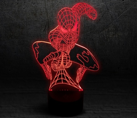 3D светильник Человек паук — 3D light Spider Man