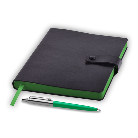 Подарочный набор: Шариковая ручка Parker Jotter ORIGINALS GREEN CT В ЭКО УПАКОВКЕ и Ежедневник недатированный черный