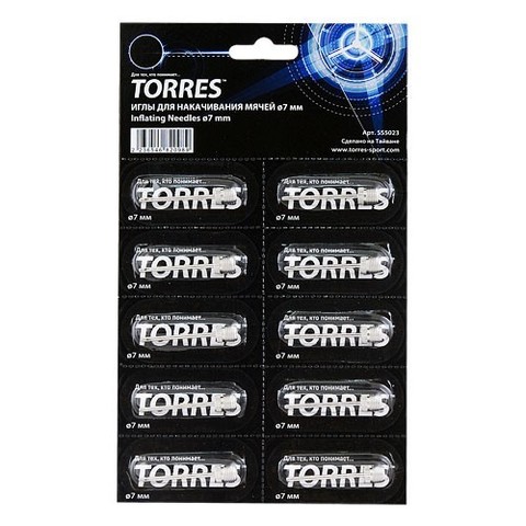 Иглы для насоса TORRES,  арт.SS5023, уп. 10 шт, диаметр  резьбы 7 мм, внутренний диаметр 5 мм, сталь