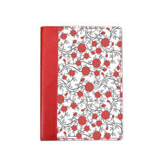 Ежедневник комбинированный с обработанными краями "Цветочное поле", красный белая вставка