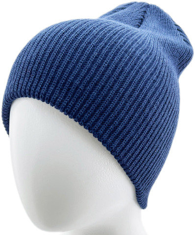 Картинка шапка вязаная Skully Wear beanie long thick navy - 5