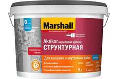 Краска акриловая Marshall Akrikor Структурная белая 9 л