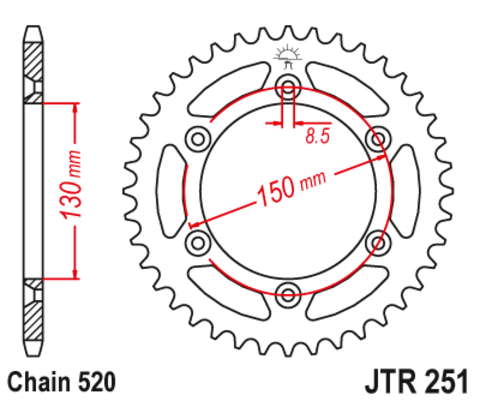 Звезда ведомая для мотоцикла RK B4001-47 (JTR251-47)