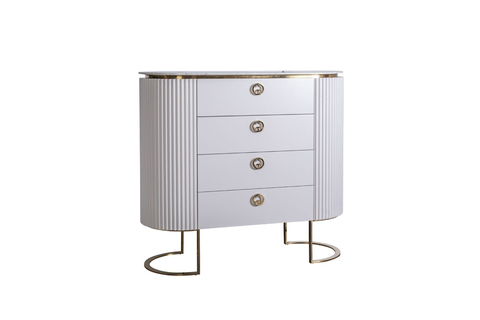 Комод с мраморной столешницей 110x47x117см Garda Decor Luciano белый