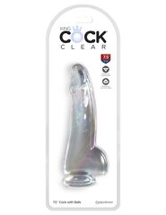 Прозрачный фаллоимитатор с мошонкой на присоске 7,5’’ Cock with Balls - 19 см. - 