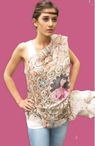 Шаль 65х170 Petrusse Bruna бежевая