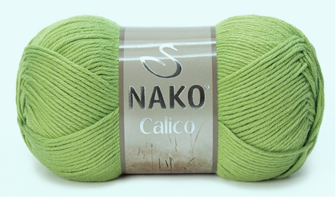 Пряжа Nako Calico 6688 оливковый