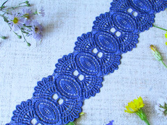 Кружево плетеное, ш. 8,5 см, электрик