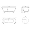 Salini 102527MF SOFIA WALL 160x80  Ванна, донный клапан "Click-Clack" цвет на выбор, сифон, интегрированный слив-перелив, покраска по RAL полностью
