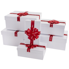 Коробка одиночная, Прямоугольник, Эффектный подарок, Белый, 26*19*11,5 см, 1 шт.