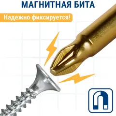 Бита отверточная ПРАКТИКА Эксперт PZ-2 х 50мм Tin (10шт) (036-964)