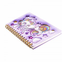 Блокнот 14,5 см * 21 см, гребень, Alingar, ламинация, конгрев, эффект 3D, клетка, 80 л., &quot;Единорог&quot;