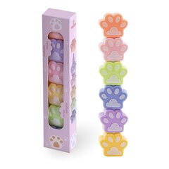 
          Текстовыделитель сегментный, 5 цв., Alingar, "Лапки", фигурный корпус, скошенный, 1-4 мм, неоновые цвета, 6шт /уп, картонная упаковка