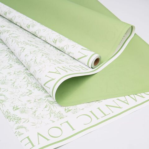 Упаковочная пленка/для цветов, Двухсторонняя матовая, Романтическая любовь, светло-зеленая, 65 мкм, 0,57*10 м