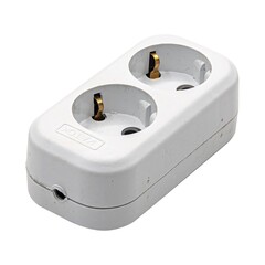 89-0-102 Колодка для удлинителя 2 розетки, 16А, с/з Very