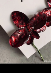 Серьги ZARA длинные ОРХИДеИ БОРДОВЫЕ