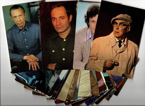 №44 Открытки Артисты и актёры СССР 1970–1980-е г. 25 штук. Цветные, чистые, без повторов