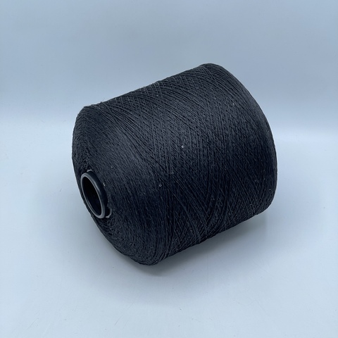 Бобинная пряжа, Linette Pailletes, 450-550м, 80% Лен, 20% Полиэстер(пайетка), Уголь+пайетка. 39433