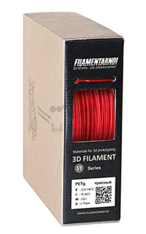 Пластик для 3Д принтера Filamentarno! PETg Standart красный 750 г, 1.75 мм