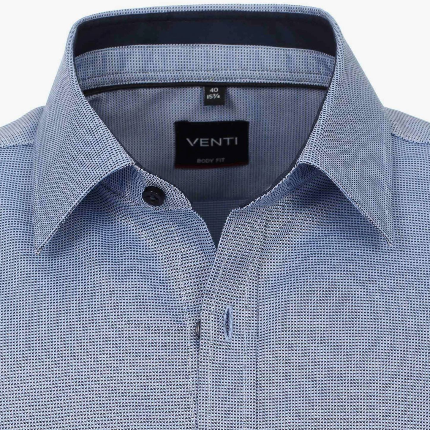 Рубашка Venti Body Fit 103413700-102 из фактурной ткани в синей гамме