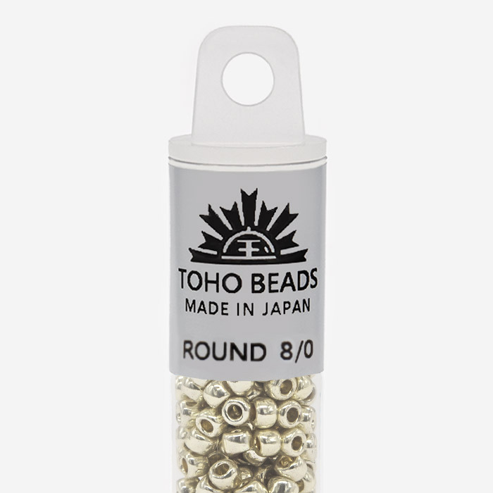 Японский бисер TOHO Round 8/0 (№PF558), непрозрачный глянцевый с металлическим блеском