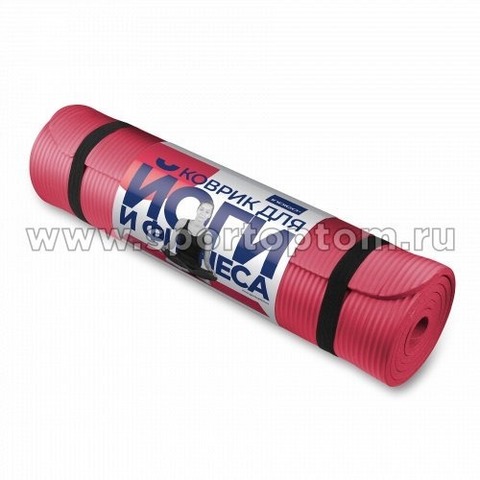 Коврик для йоги и фитнеса INDIGO NBR 173*61*1,5 см Бордовый