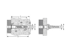ЗУБР 10 х 61 мм, 4 шт, без бортика, универсальный дюбель с шурупом (4-301196-10-061)