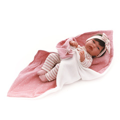 Munecas Antonio Juans Кукла пупс Тонета в розовом, 33 см, винил (60146)