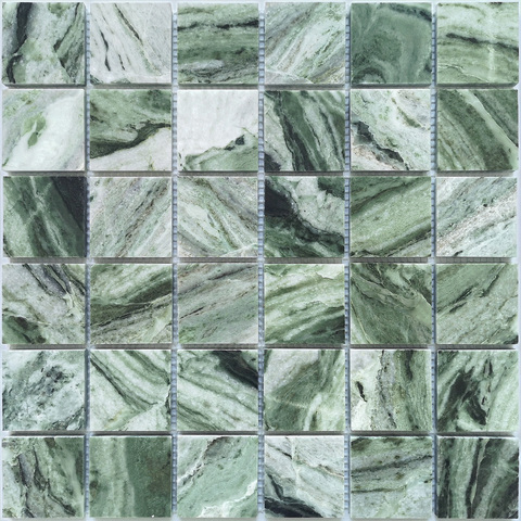 Мозаика LeeDo: Pietrine - Onice Verde oliva полированная 30,5x30,5x0,7 см (чип 48x48x7 мм)