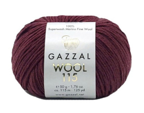 Пряжа Gazzal WOOL 115 3320 слива (уп.5 мотков)