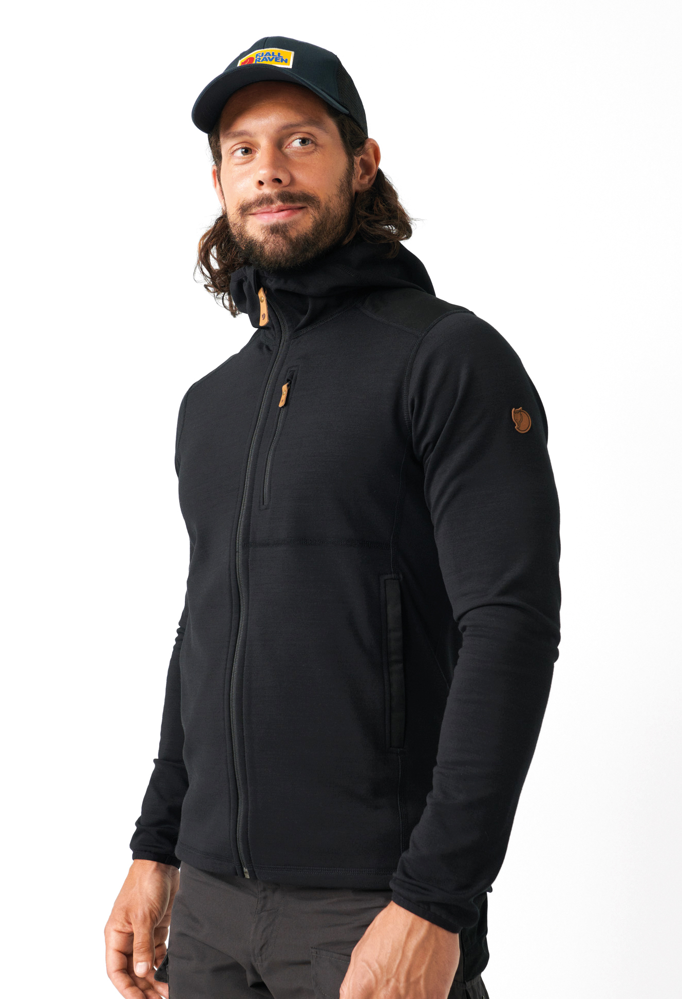 Fjaellraeven Keb Fleece Hoodie Dunkelgrau