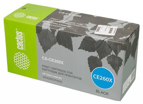 Лазерный картридж Cactus CS-CE260X (HP 649X) черный увеличенной емкости для HP Color LaserJet CP4520, CP4525, CP4525dn, CP4525n, CP4525xh (17'000 стр.)