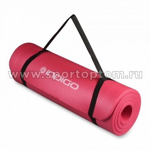 Коврик для йоги и фитнеса INDIGO NBR 173*61*1,5 см Бордовый