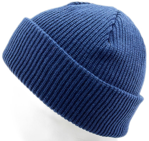 Картинка шапка вязаная Skully Wear beanie long thick navy - 8