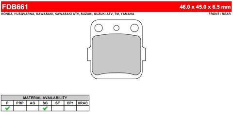 FDB661P Тормозные колодки дисковые MOTO, блистер 2 шт