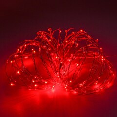 Гирлянда диод гел прозр красная