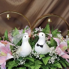 Голуби свадебные птички белые, 10 см, набор 1 пара.