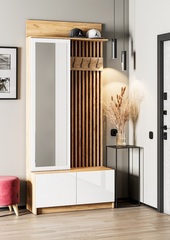 Вешалка Стоуби ВШ-1000 (дуб крафт золотой/глянец белый), Интерьер Центр, г. Пенза