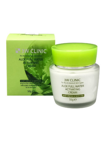 3W CLINIC Aloe Full Water Activating Cream Увлажняющий крем с алоэ