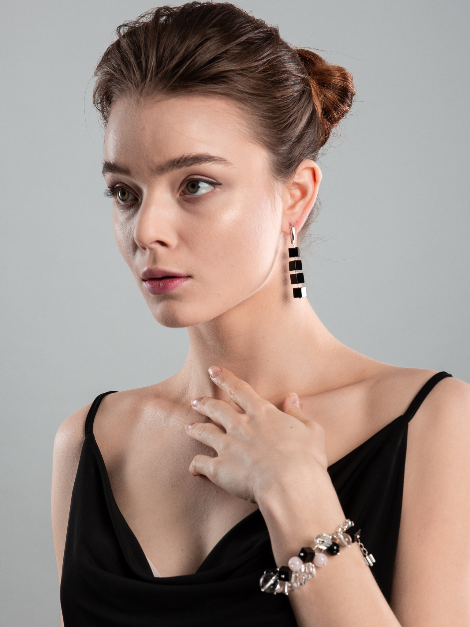 Серьги асимметричные с агатом