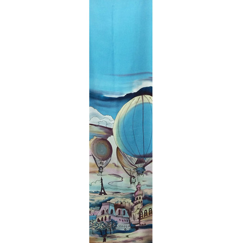 Шелковый шарф батик Дневной Париж 185x43 см