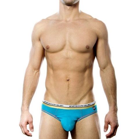 Мужские трусы слипы голубые Andrew Christian Vibe Brief Teal