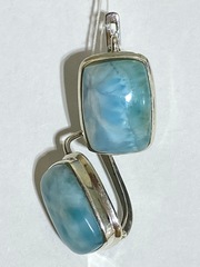 Ларимар П(серьги из серебра)
