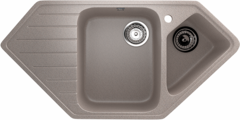 ULGRAN U-409  Угловая двухсекционная мойка с отверстием под смеситель
