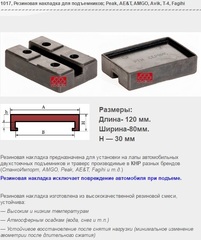 1017 Резиновая накладка для подъемников; Peak, AE&T, AMGO, Avik, T-4, Fagihi