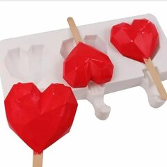 Форма для эскимо Сердце Геометрия 3 шт.