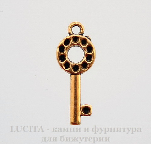 Подвеска "Ключик" (цвет - античное золото) 22х8 мм