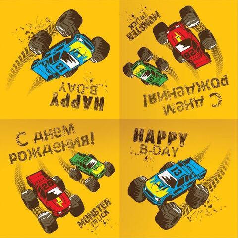 Салфетки Тачки Монстры Трак, 33*33 см, 12 шт.