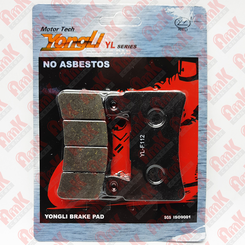 YL-F112 Тормозные колодки дисковые мото YONGLI Organic (FDB2079P)