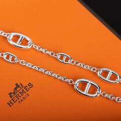 Колье сотуар длинное из неродированного серебра 925 пробы FARANDOL